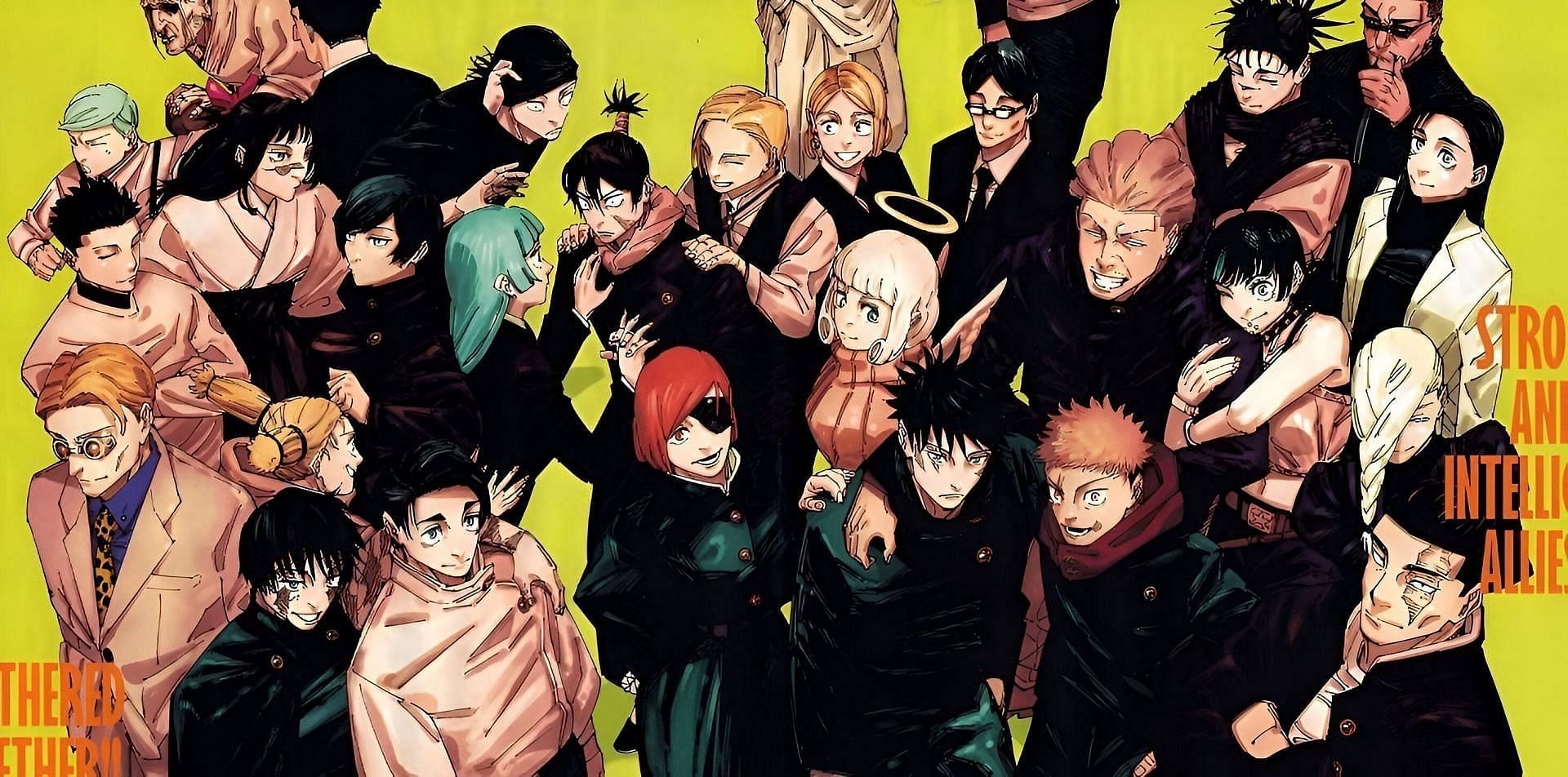 The cast as drawn by Akutami (Image via Shueisha).